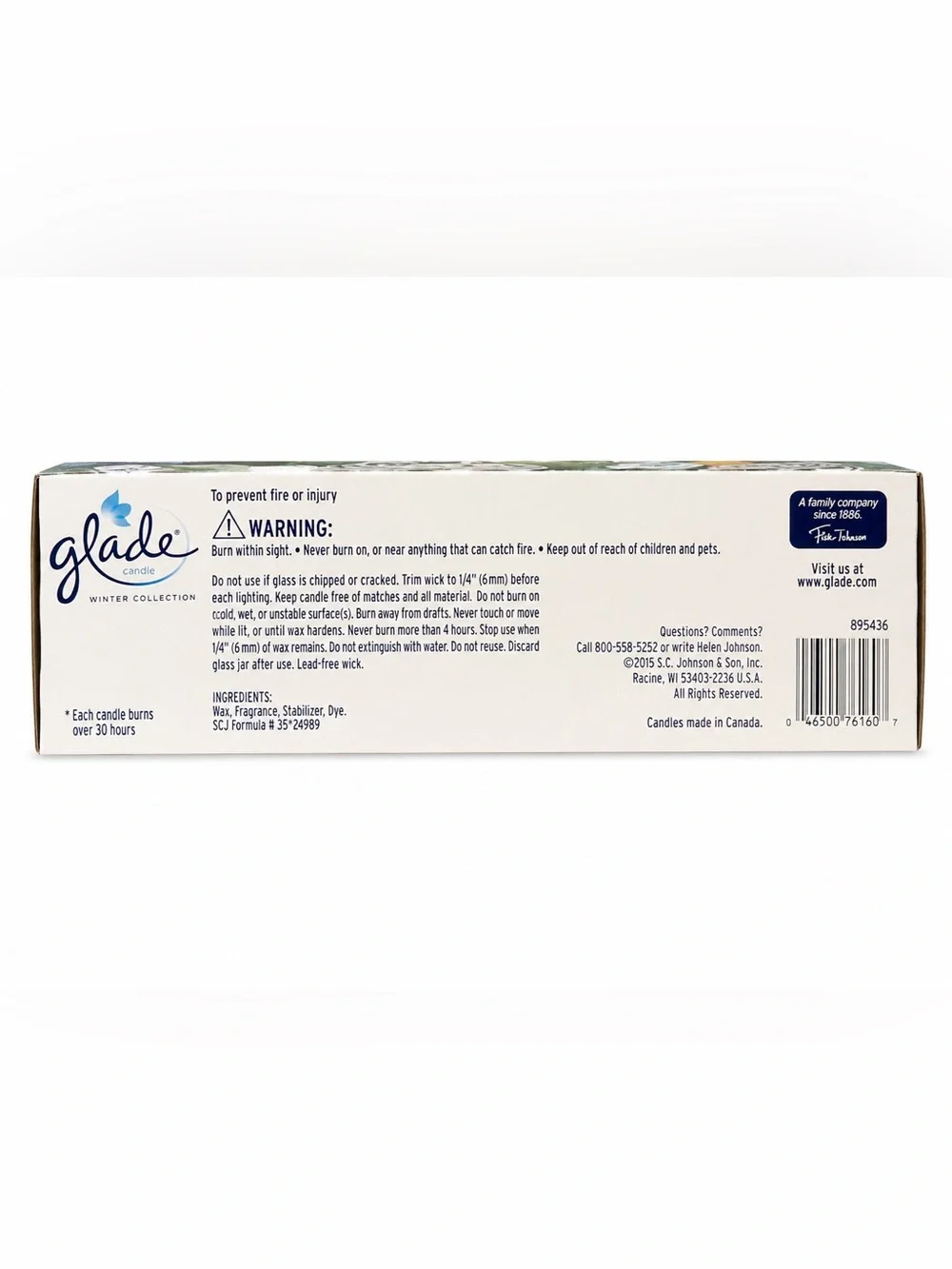 Glade Winter Collection Be At Peace Balsam Fir & Juniper 4.56 oz Candles 3-Pack